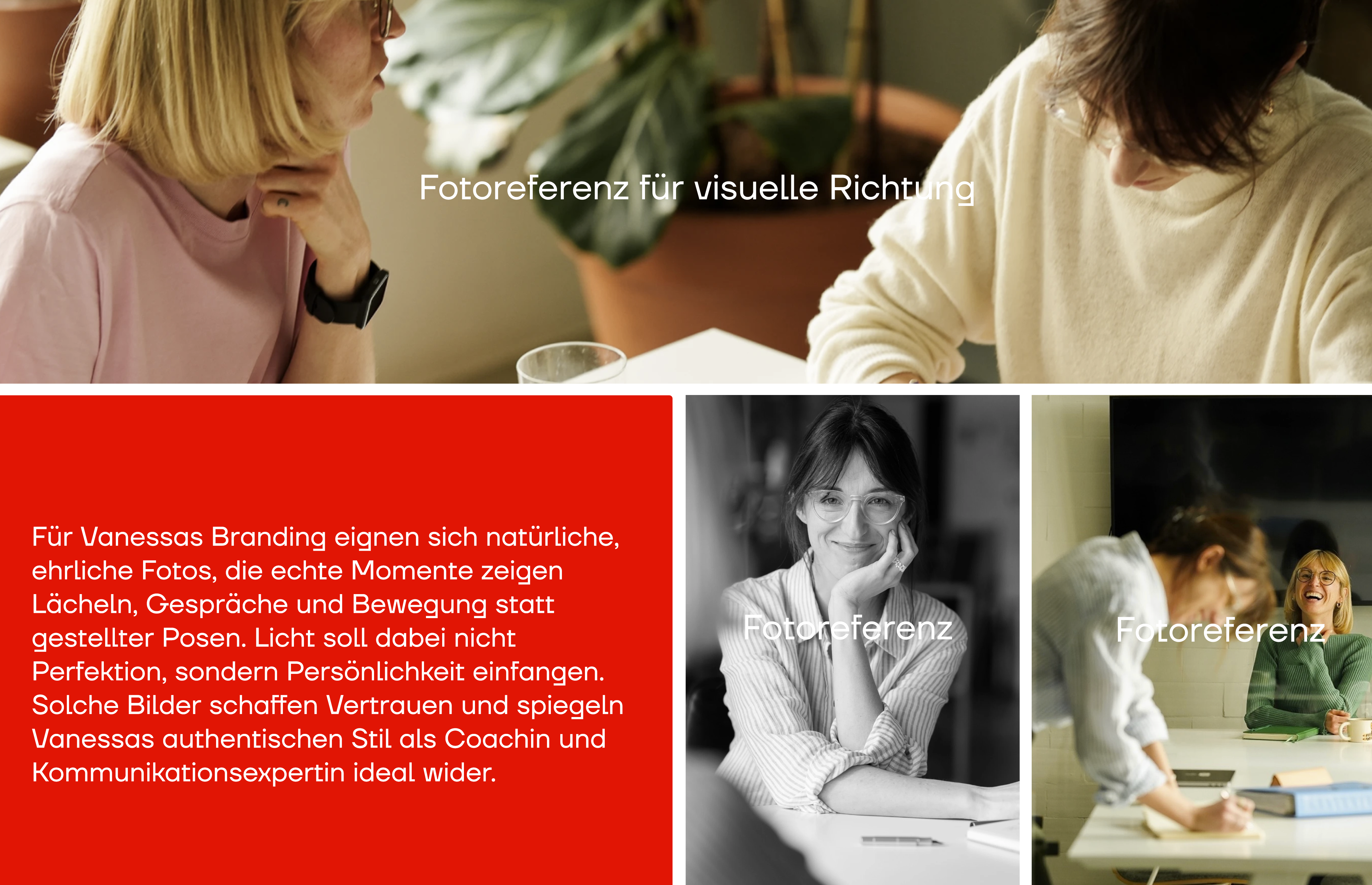 Photo direction moodboard for Vanessa Veith's brand
